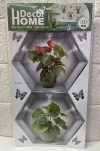 3d hexagonal photo frame simulation, three-dimensional potted plant photo frame sticker, butterfly photo frame wall sticker, three-dimensional handcrafted layer wall sticker Specification image